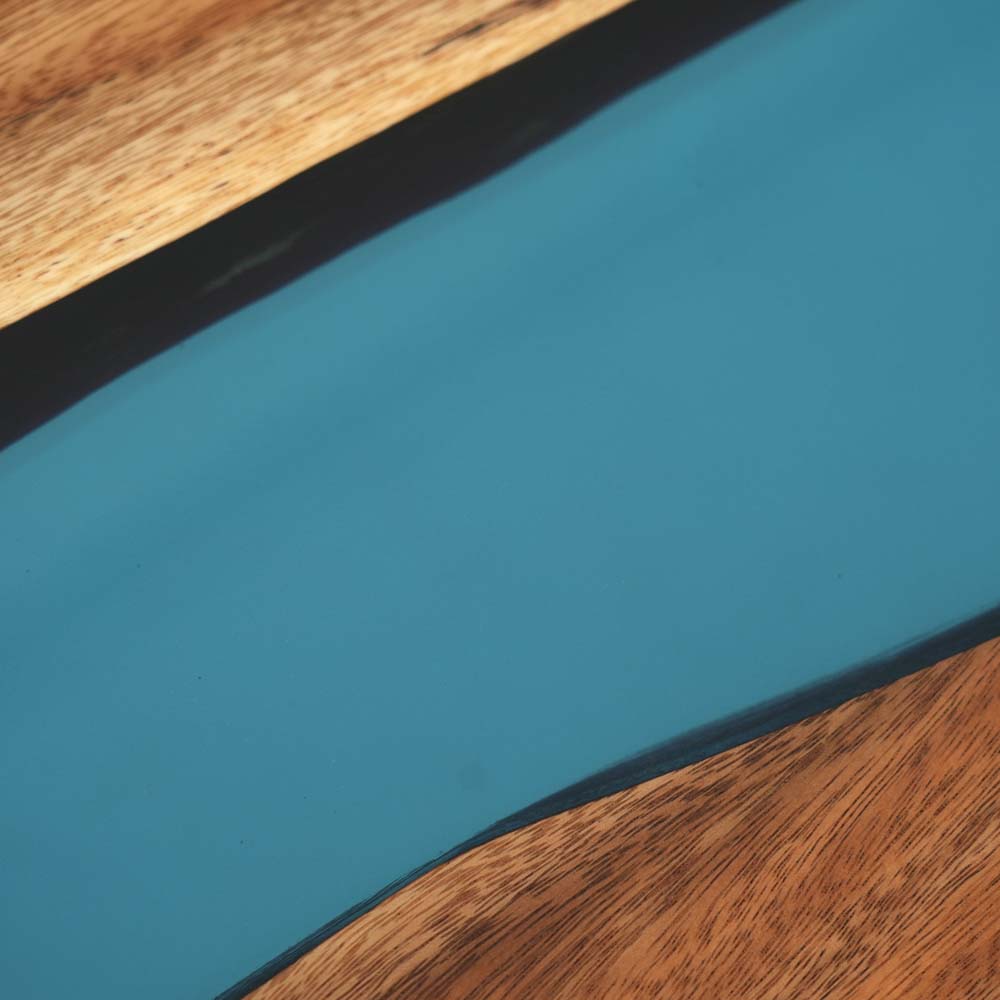 Elite Custom Rustic Walnut Counter and Bar Table with Blue Resin Stream ECT-36