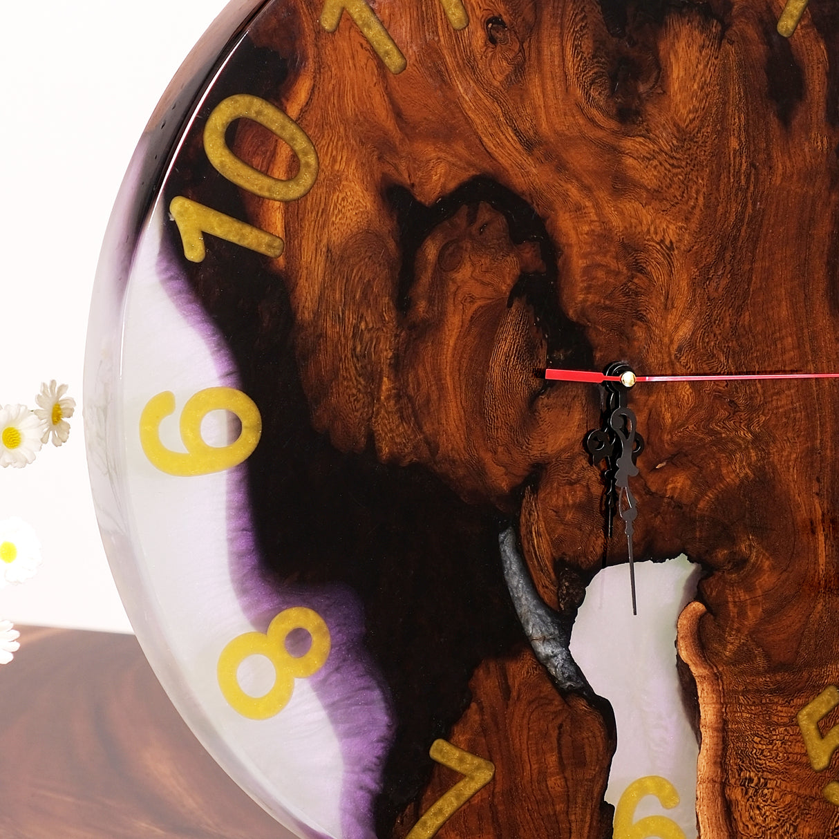 Elite Purple Resin Epoxy & Black Walnut Wood Wall Clock EWC-15 - 16''