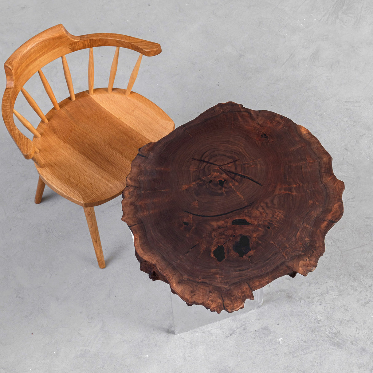 Elite Custom Live Edge Black Walnut Coffee Table with Epoxy Fills EWT-30