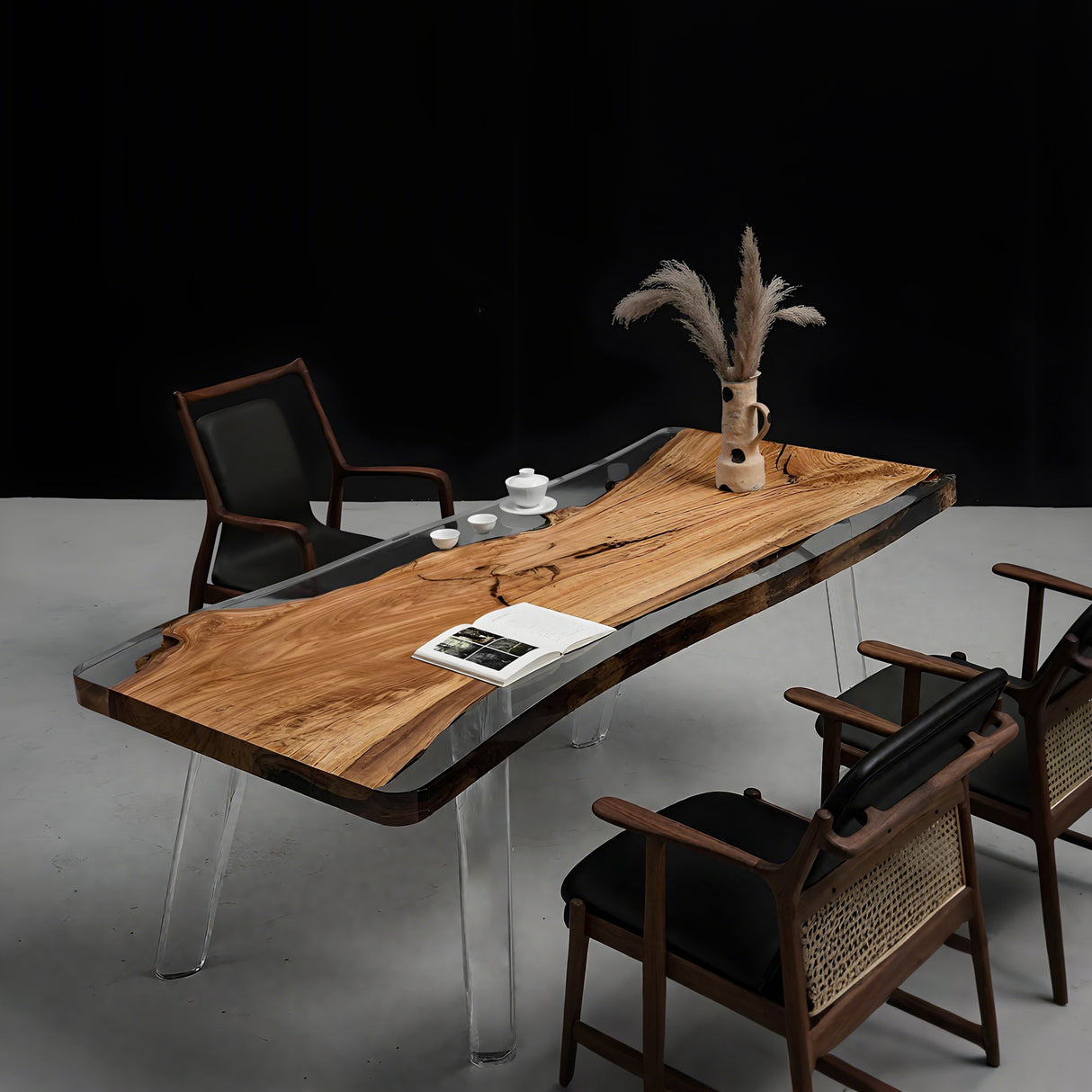 Elite Live Edge Olive Clear Epoxy Resin Table Tops 70.87"L x 31.3"W, EIT-33