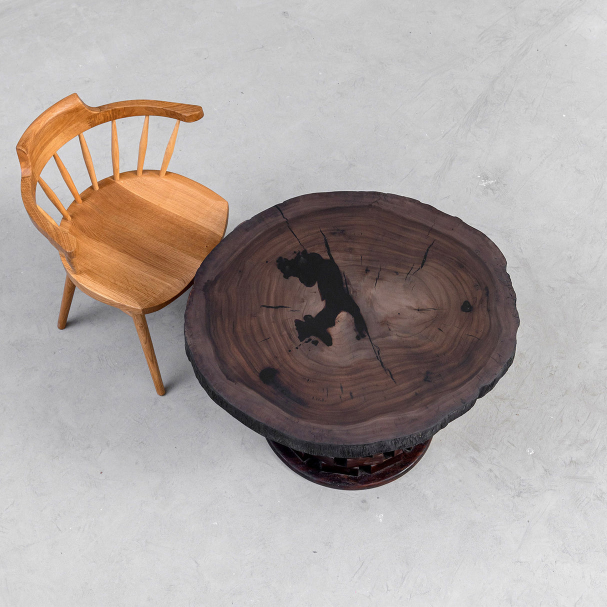 Elite Custom Live Edge Black Walnut Coffee Table with Epoxy Fills EWT-01