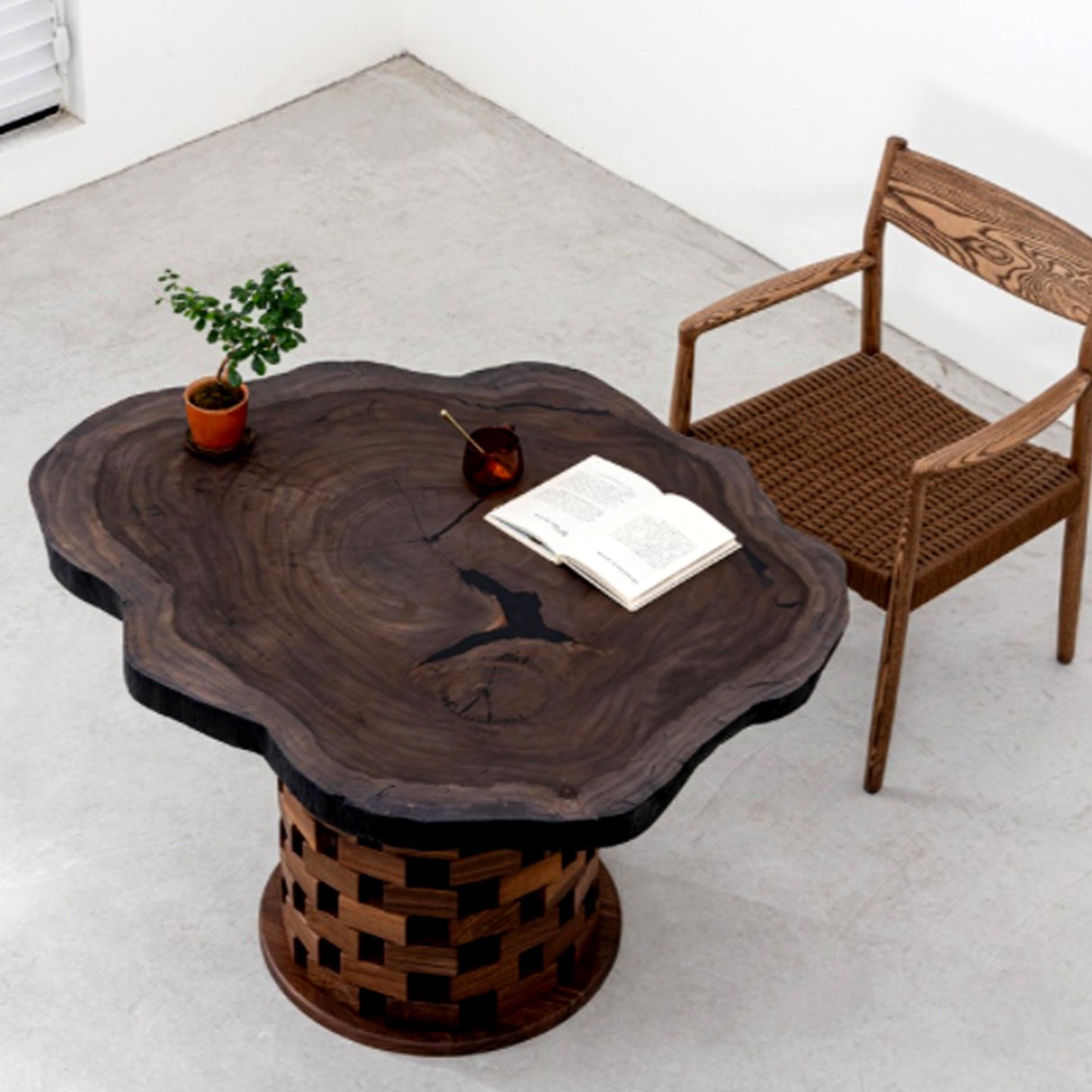 Elite Custom Live Edge Black Walnut Coffee Table with Epoxy Fills EWT-34