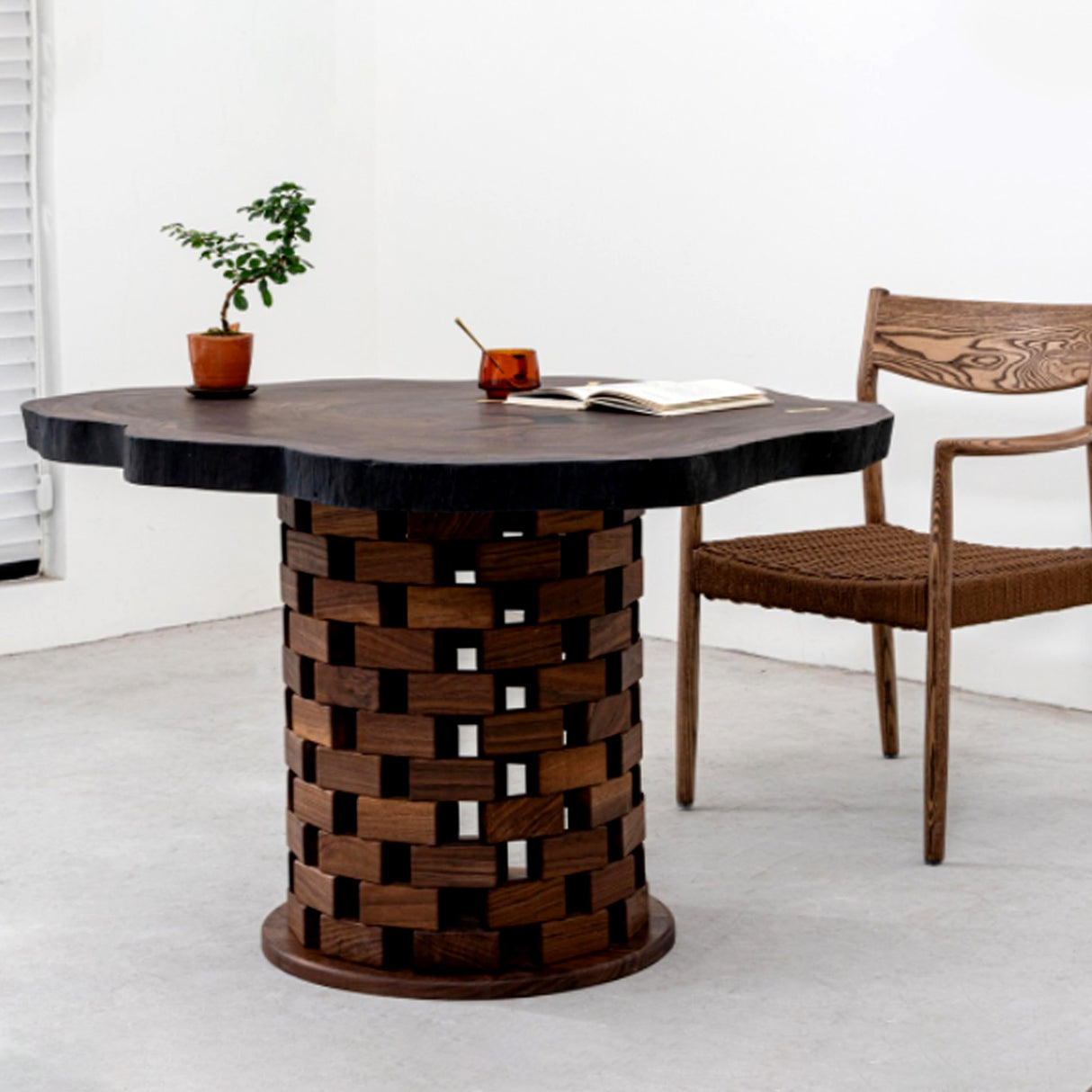 Elite Custom Live Edge Black Walnut Coffee Table with Epoxy Fills EWT-34