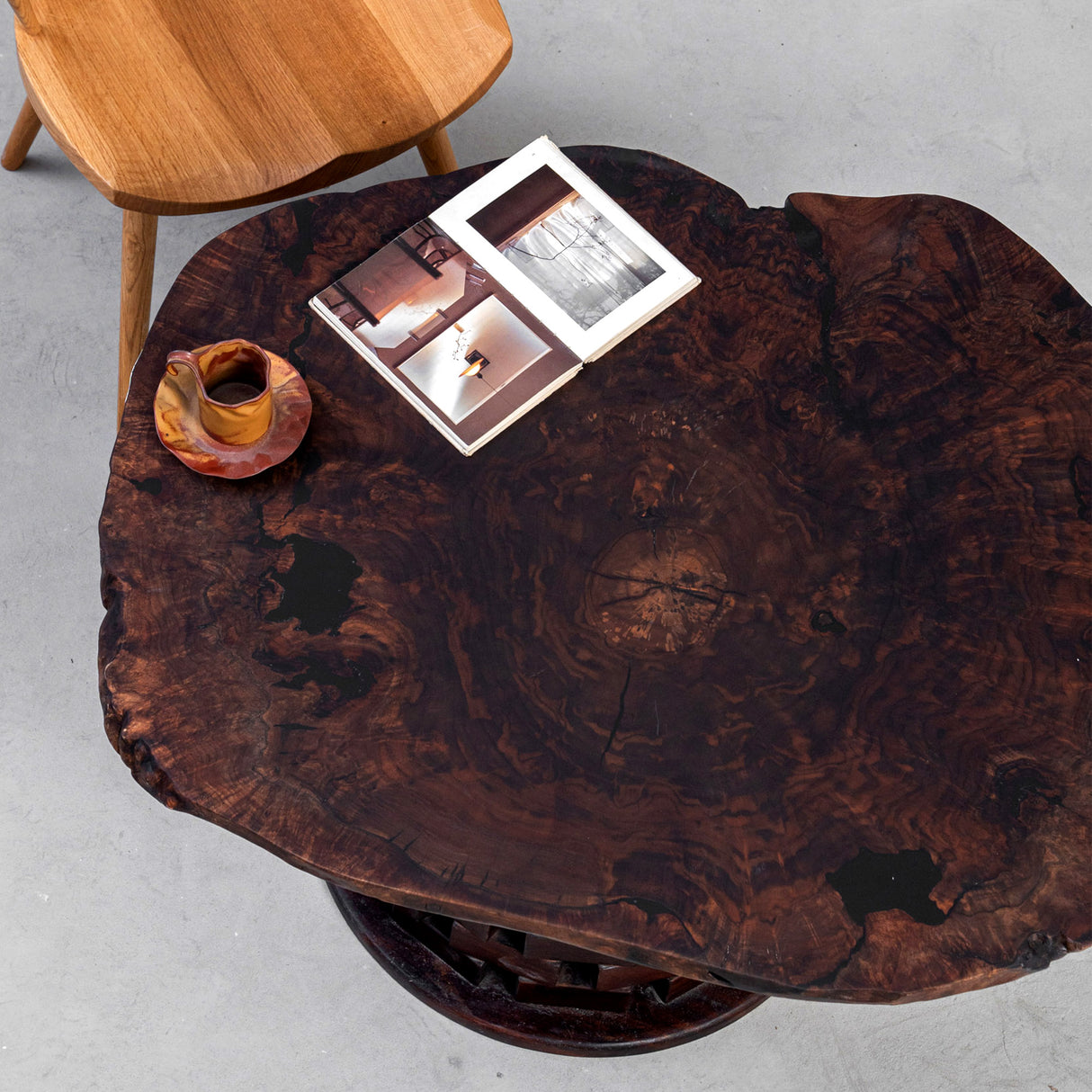 Elite Rustic Live Edge Black Walnut Coffee Table with Epoxy Fills EWT-29