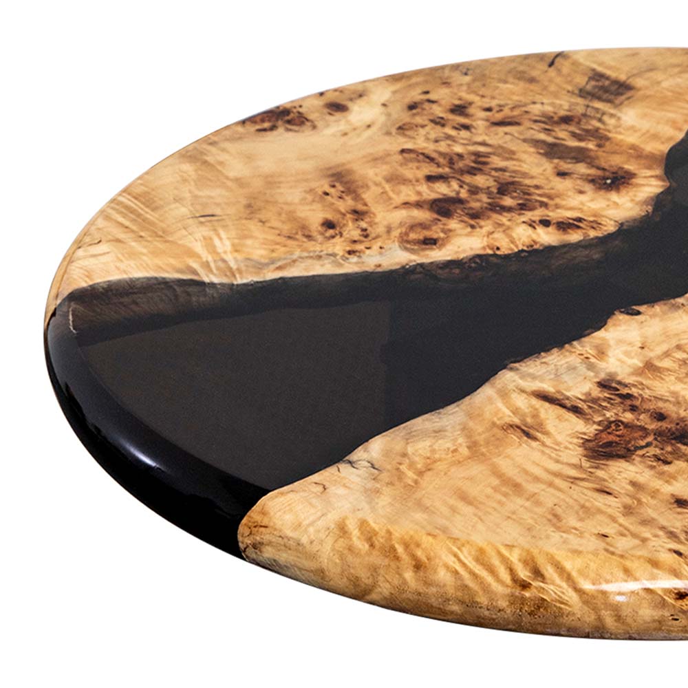 Elite Artistic Poplar Wood & Black Transparent Epoxy Resin Coffee Round Table ECT-173