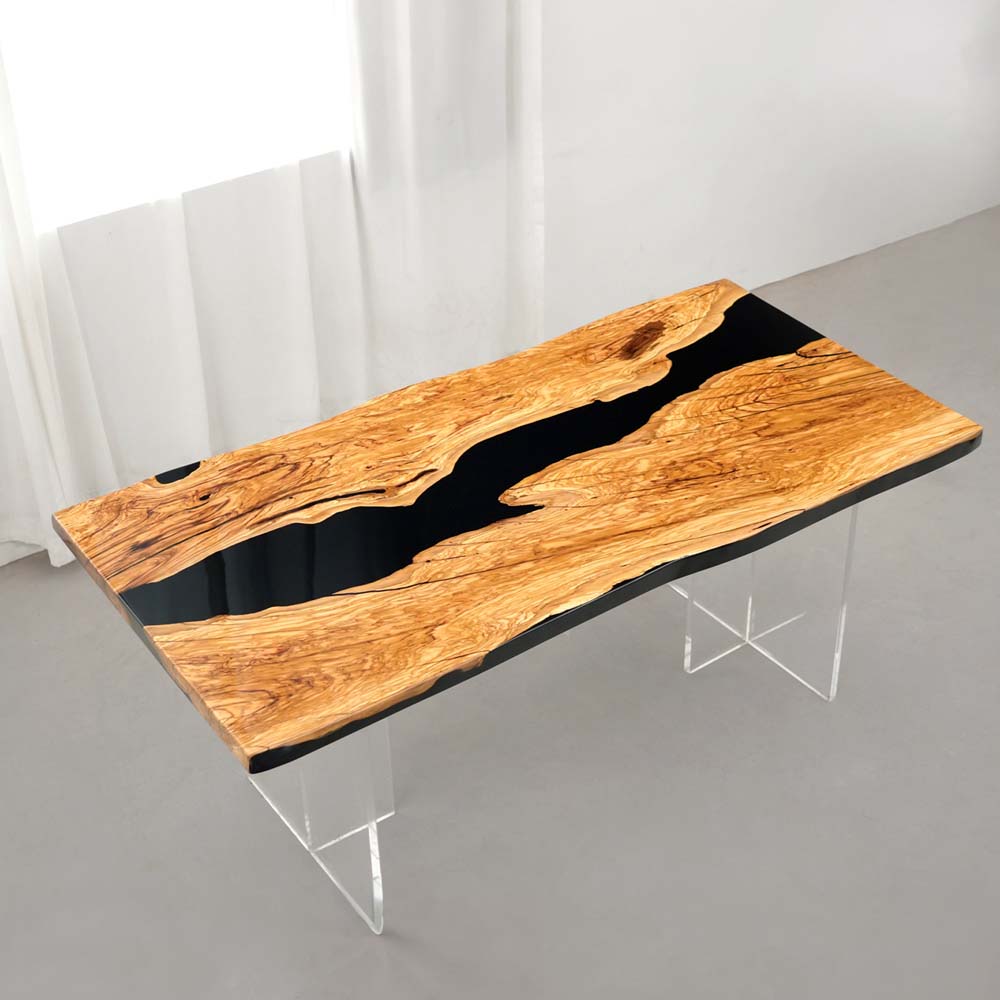 Elite Olive Wood & Black Resin Conference & Office & Dining Table ECT-203