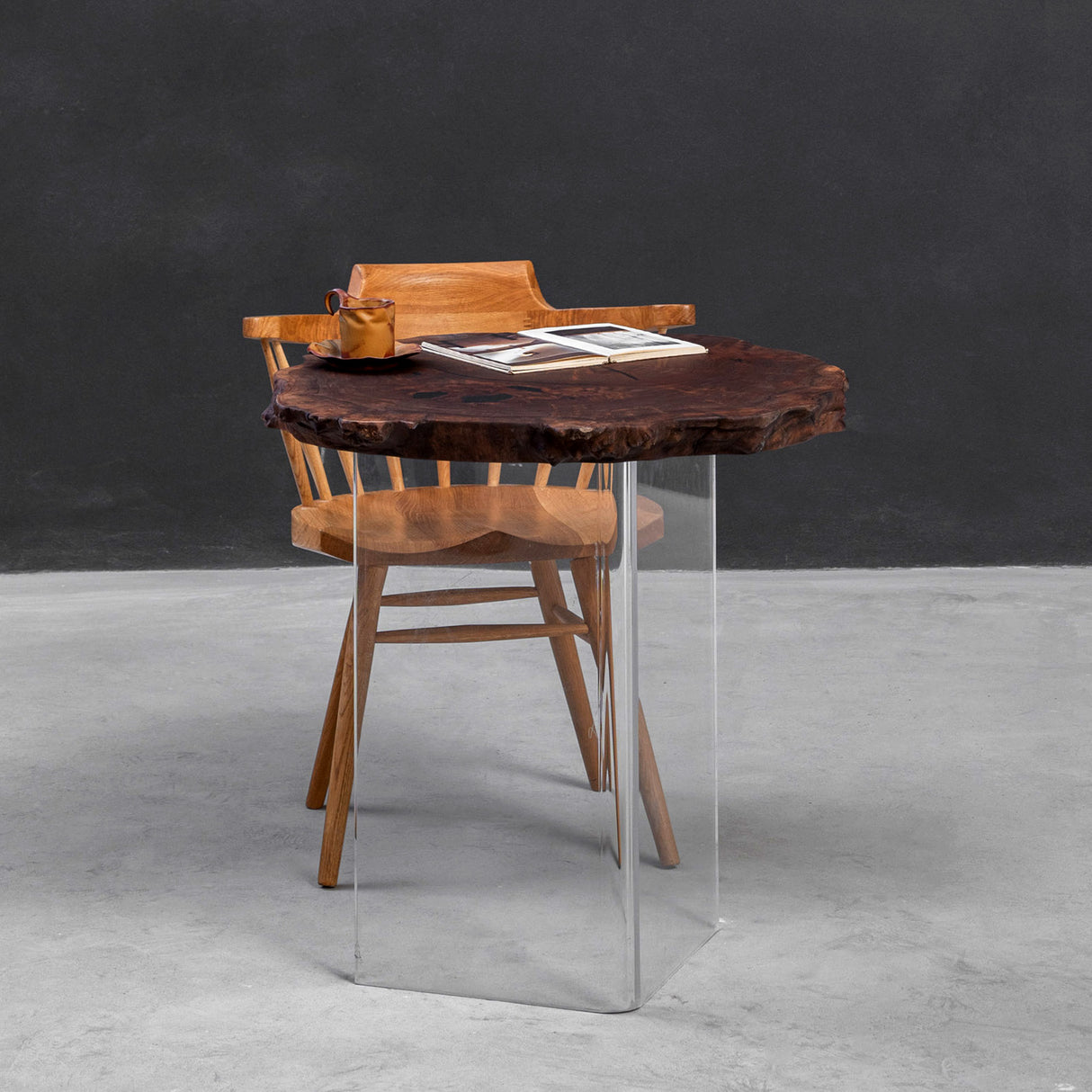 Elite Custom Live Edge Black Walnut Coffee Table with Epoxy Fills EWT-30