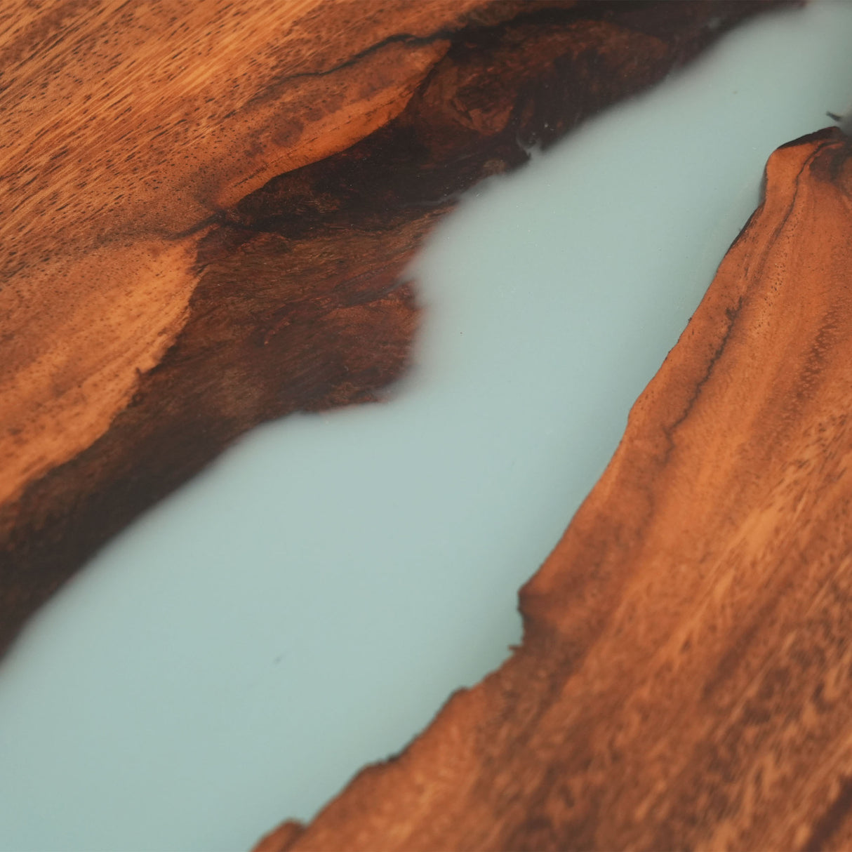 Elite Straight - Edge Walnut Dining Table with Blue Resin Wave 72‘’L×48''W, EIT-12