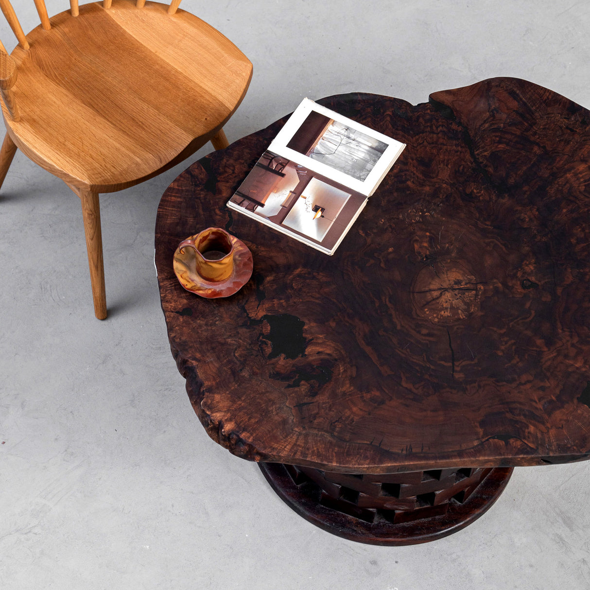 Elite Rustic Live Edge Black Walnut Coffee Table with Epoxy Fills EWT-29