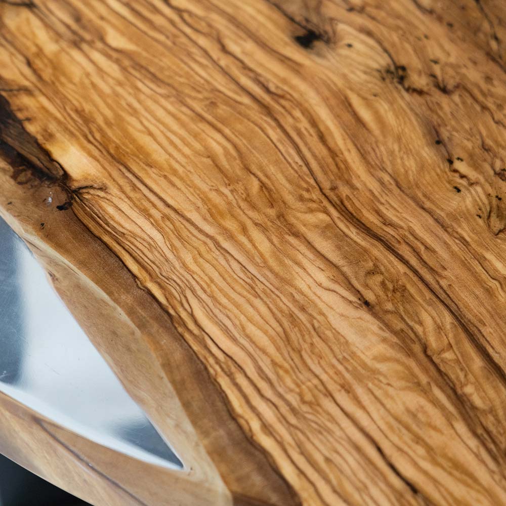 Elite Natural Fragment Design Olive Wood & Clear Epoxy Round Table ECT-132