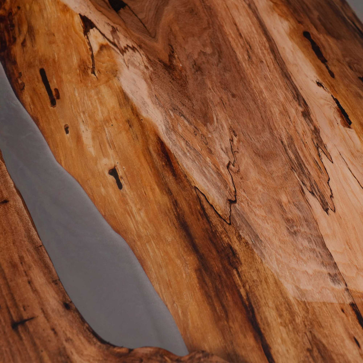 Elite Straight Live - Edge Black Walnut Dining Table with Transparent Resin 170.08''L×59.84''W, EIT-22