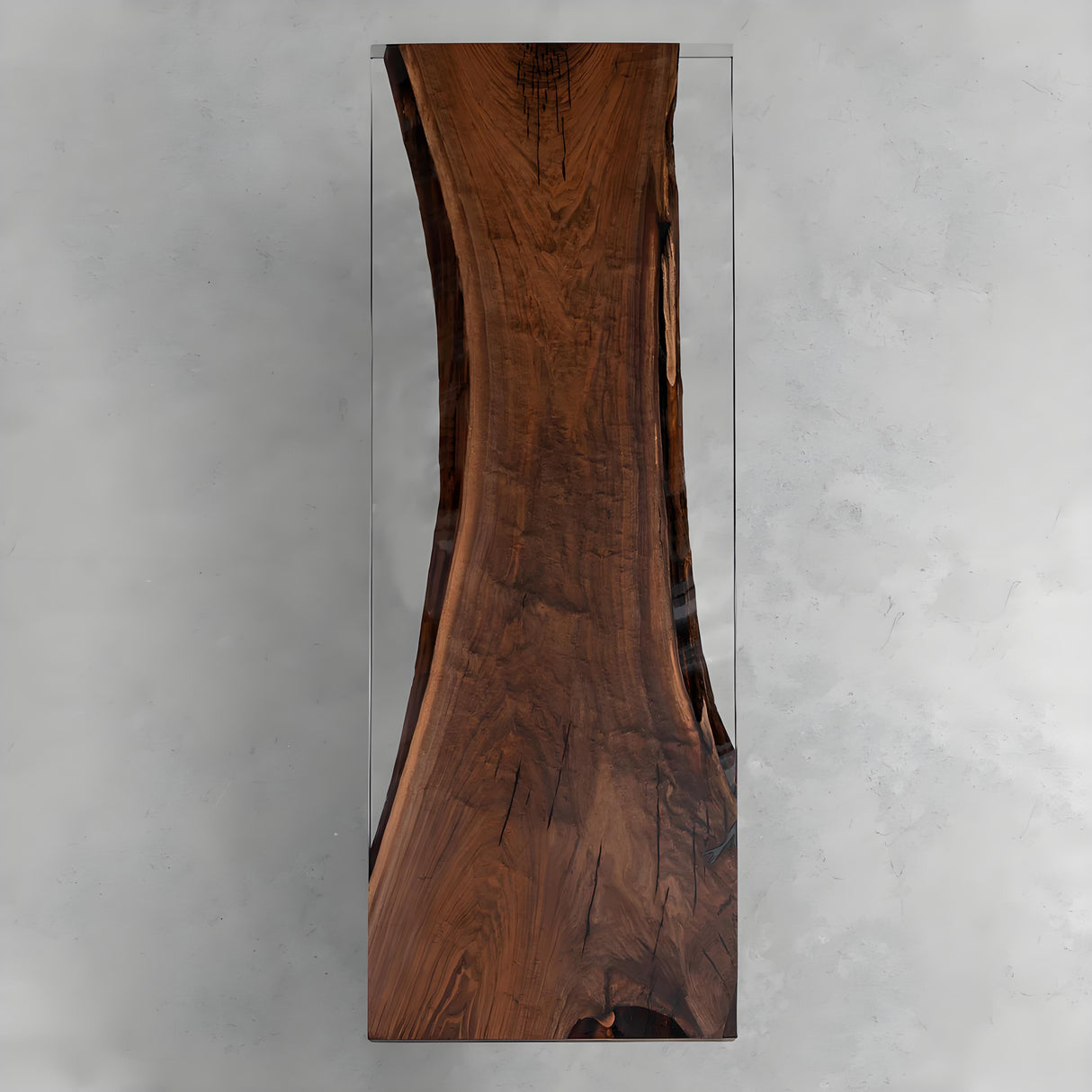 Elite Black Walnut Straight Edges Clear Epoxy Dining Table 33.46"Wx92.51"L, EIT-30