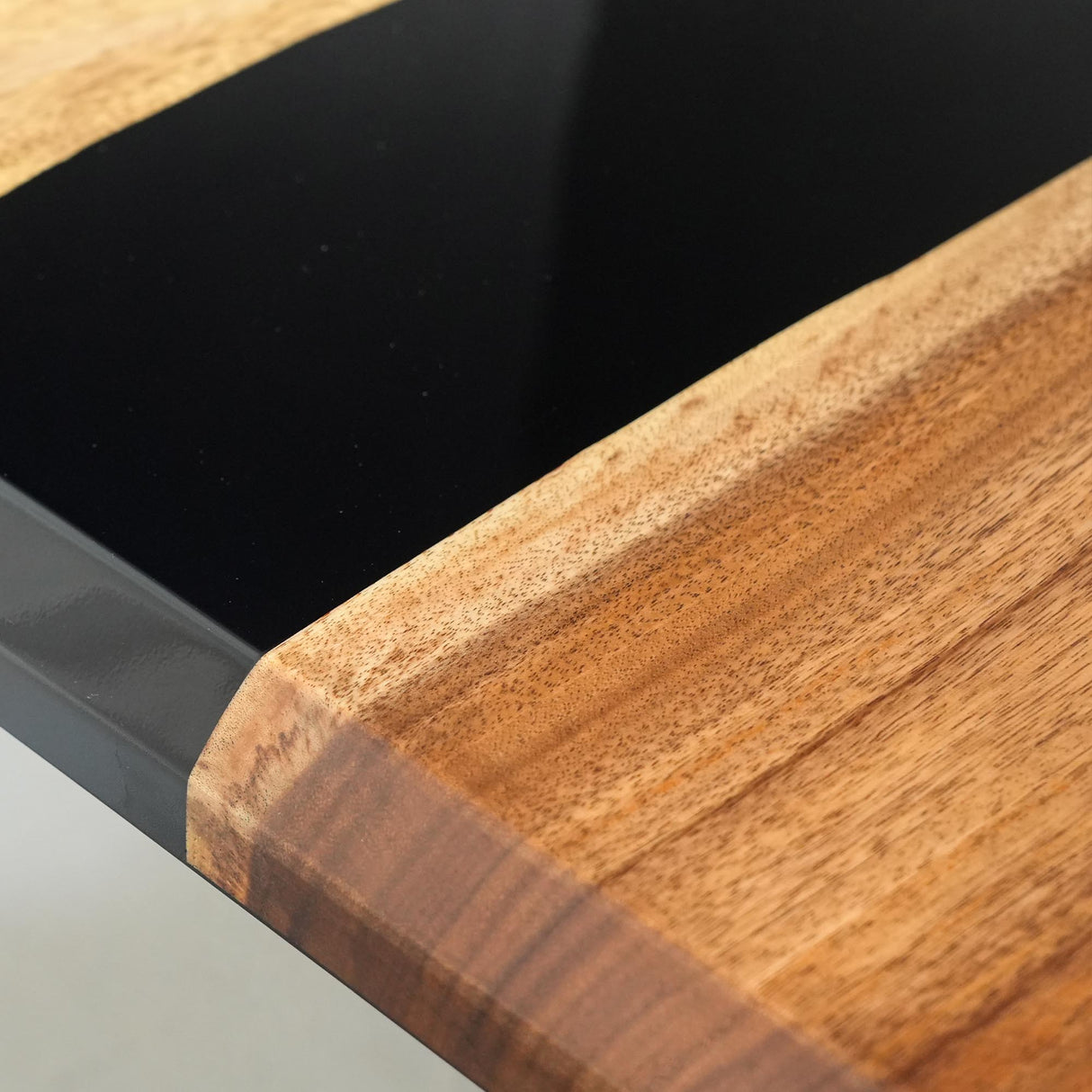 Elite Bevel - Edge Walnut Dining Table with Black Epoxy Inlay 59.84''L×35.83‘’W EIT-17