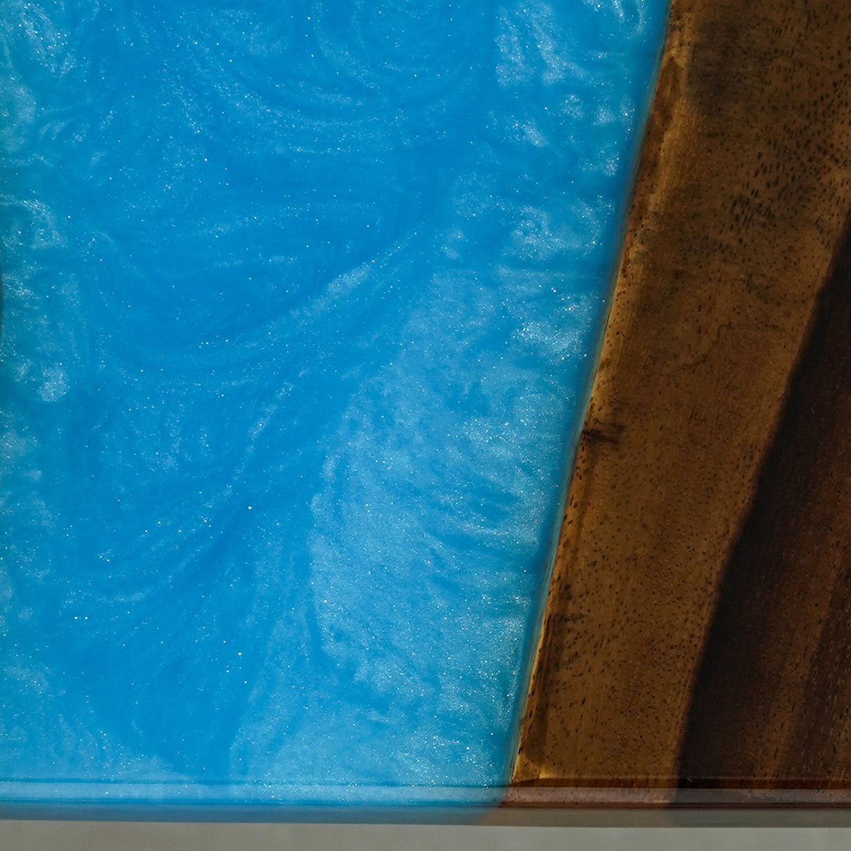 Elite Straight - Edge Walnut Dining Table with Blue Resin Inlay 96.06‘’L×42.13''W, EIT-02