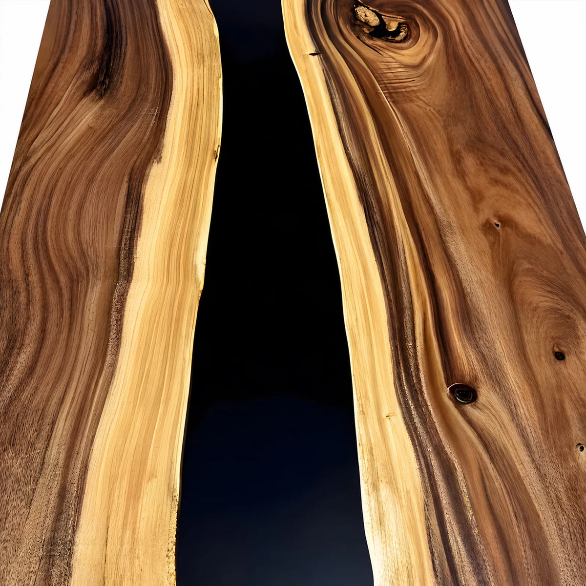 Custom Walnut Black Epoxy Resin Conference Table | ECT-406