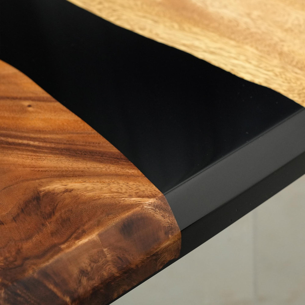 Elite Bevel - Edge Walnut Dining Table with Black Epoxy Inlay 59.84''L×35.83‘’W EIT-17