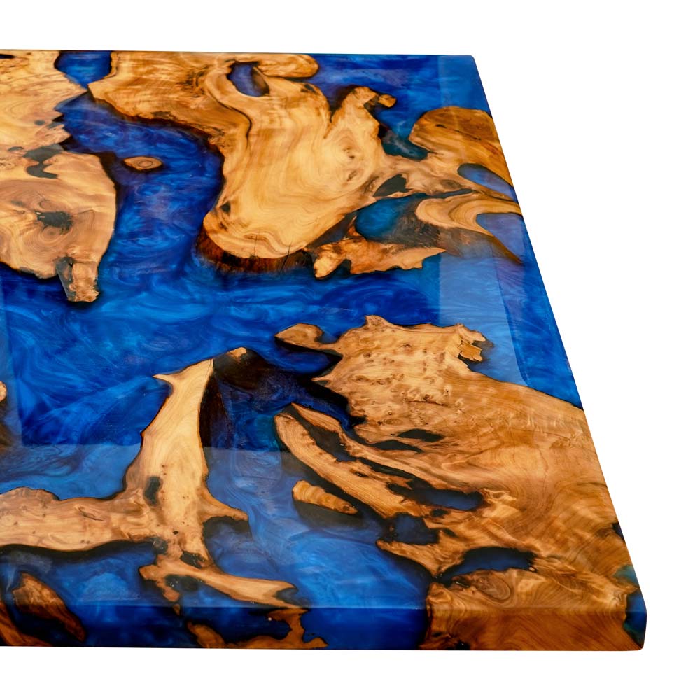 Elite Custom Cunninghamia Deep Sapphire-colored  Epoxy Dining Room Table ECT-100