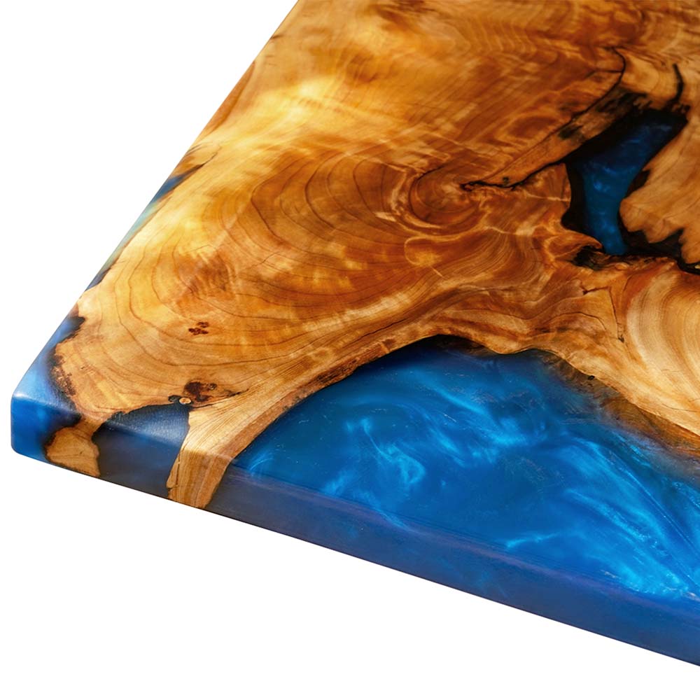 Elite Custom Cunninghamia Deep Sapphire-colored  Epoxy Dining Room Table ECT-100