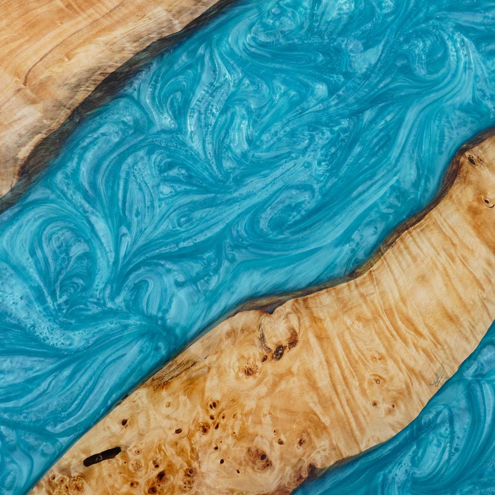 Elite Custom Premium Poplar Peacock Blue Epoxy Dining Table ECT-101