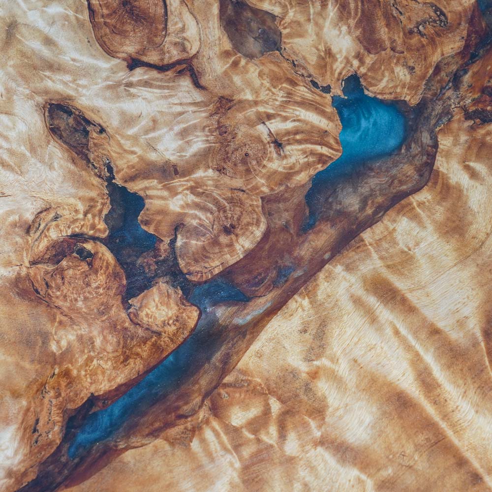 Elite Custom Premium Poplar Peacock Blue Epoxy Dining Table ECT-101