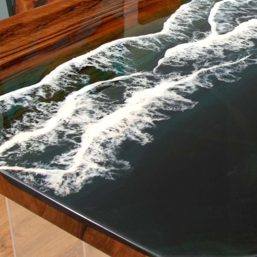 Elite Black Walnut with Tempestuous Seas Epoxy Resin Dining & Conference & Office Table ECT-102
