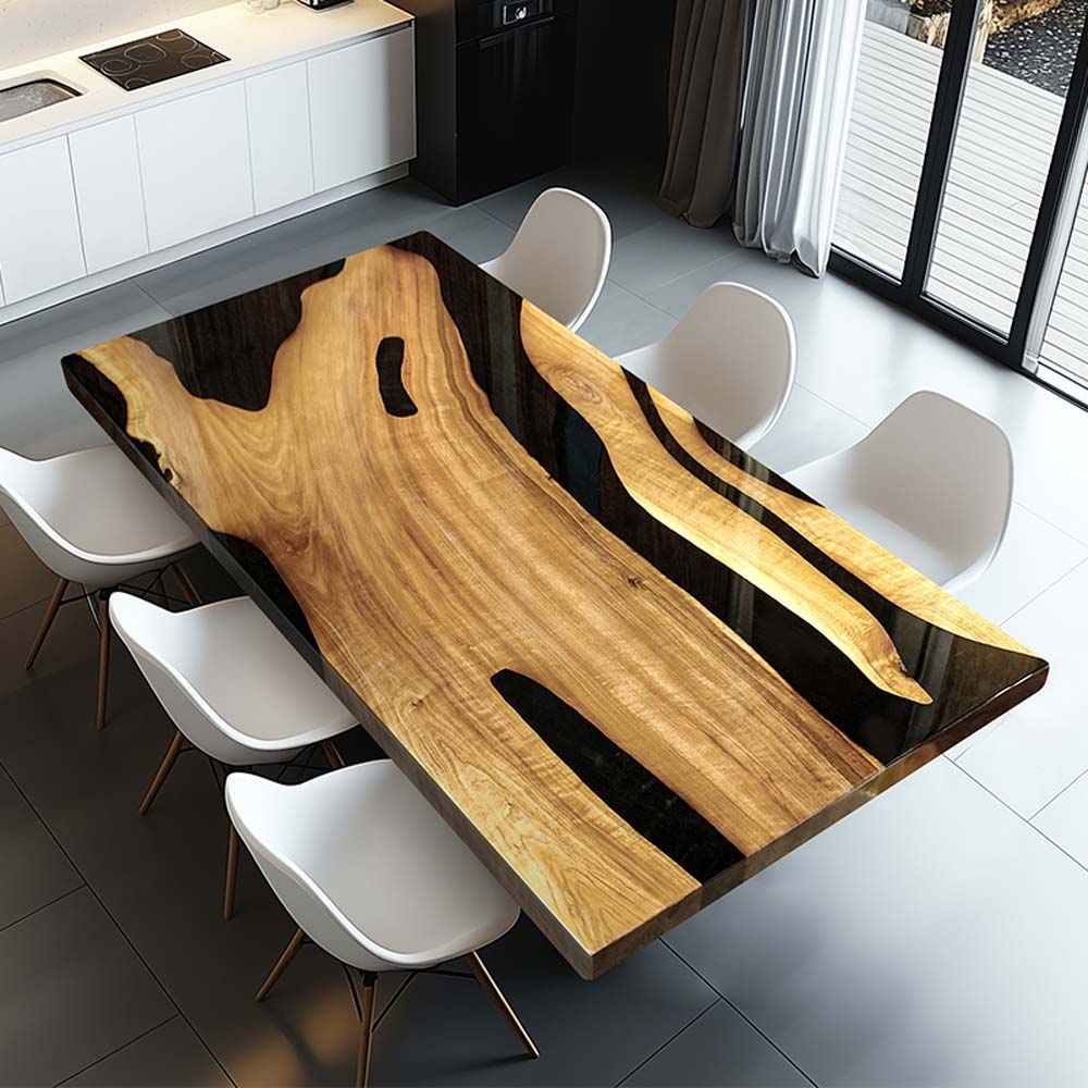 Elite Custom Refined Black Walnut Epoxy Home Dining & Office & Conference Table ECT-106