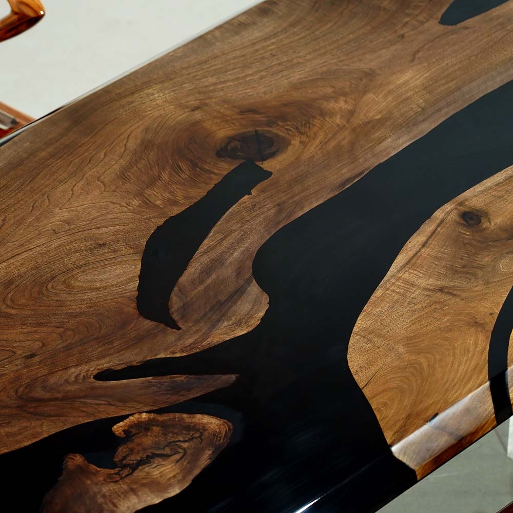 Elite Custom Black Walnut Resin Table for Dining & Office & Conference ECT-114
