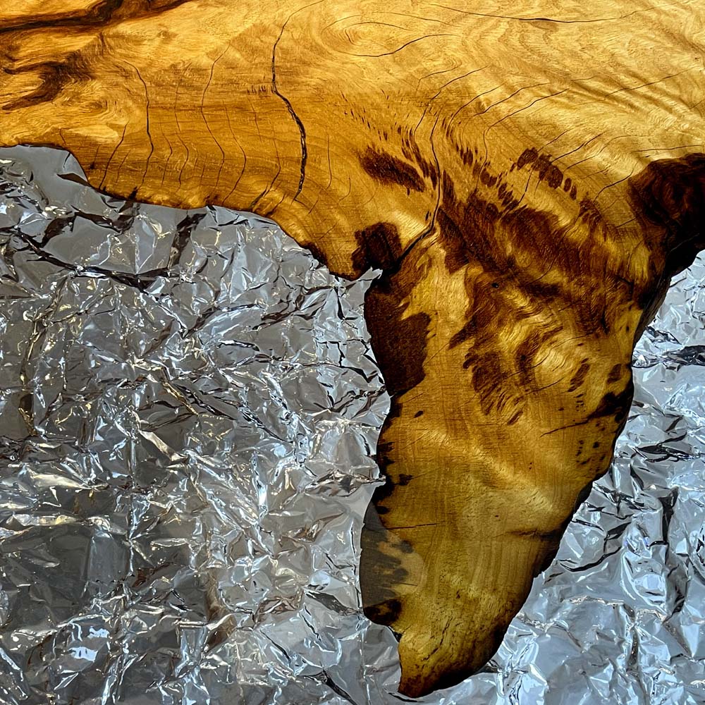 Elite Golden Camphor Wood & Transparent Crystalline Epoxy Resin Dining Table ECT-145