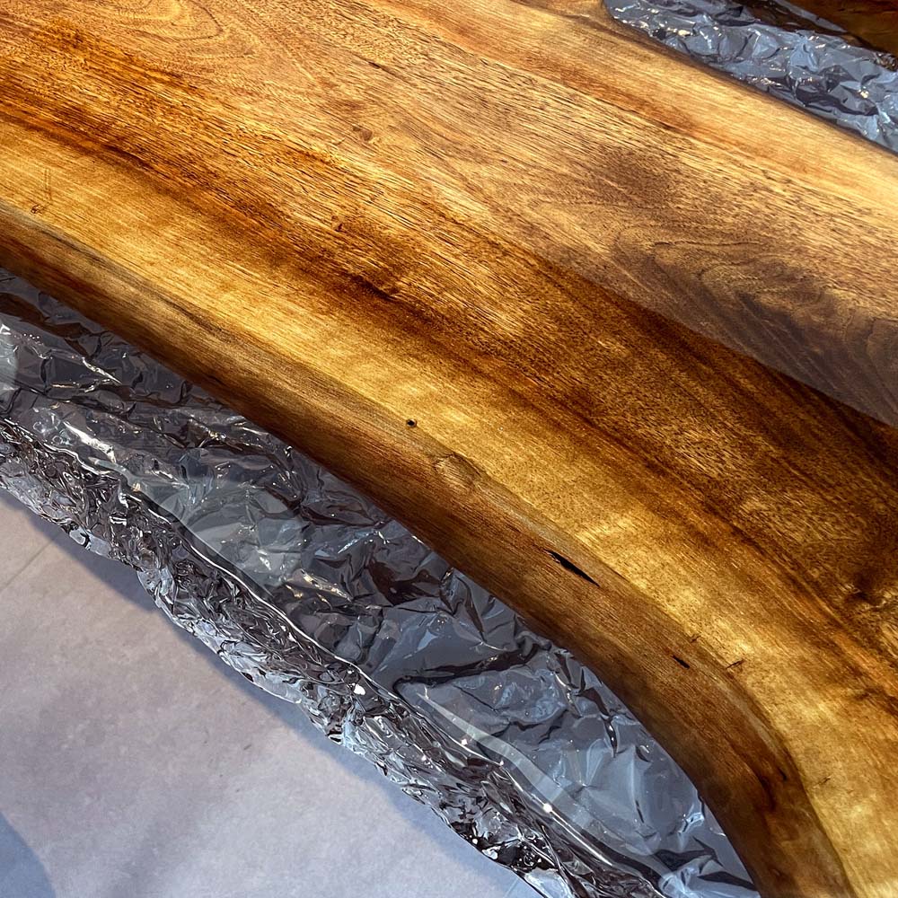 Elite Black Walnut & Transparent Black - Gray Crystal Epoxy Resin Dining Table ECT-154