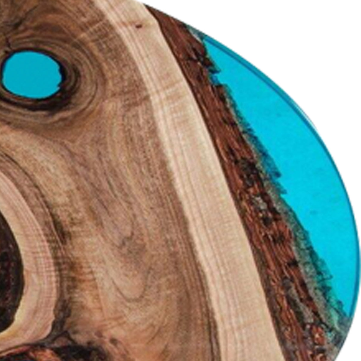 Elite Custom Walnut Turquoise Blue Epoxy Resin Round Table ECT-30