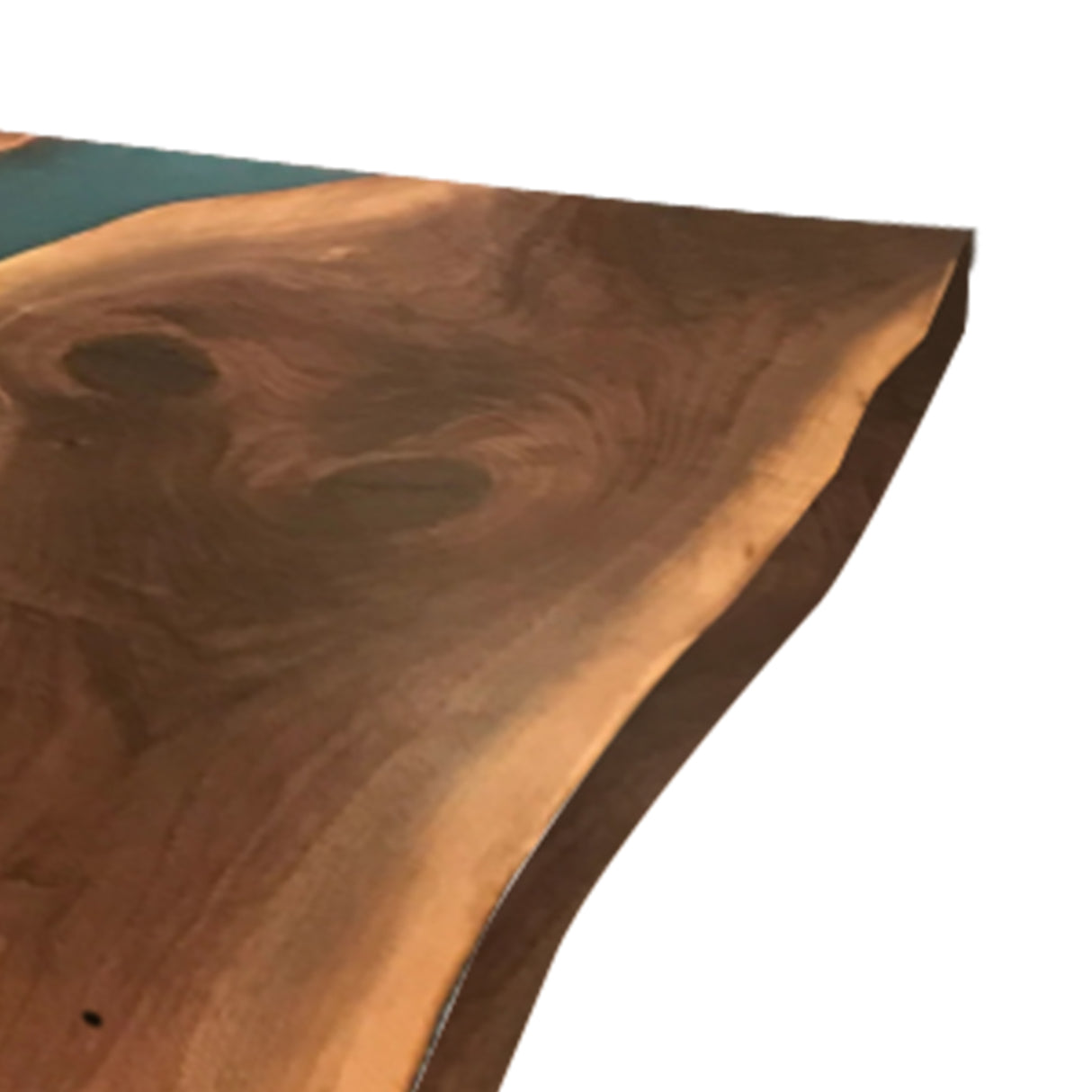 Elite Custom Black Walnut Deep Blue Resin Dining Table ECT-53