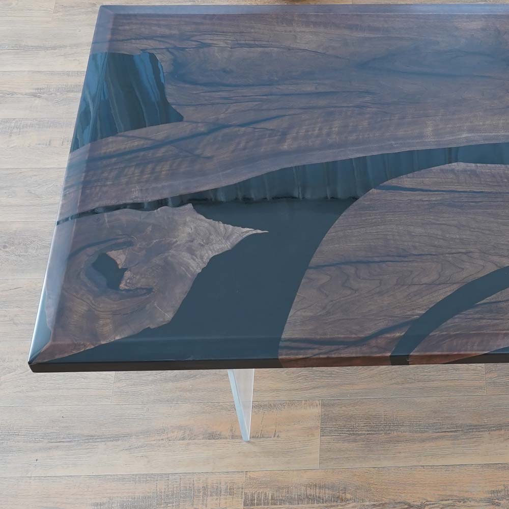 Elite Custom Black Walnut with Black Epoxy Resin River Dining & Conference Table ECT-55