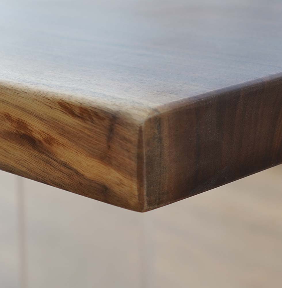 Custom Gray Epoxy Resin Black Walnut Wood River Table ECT-56