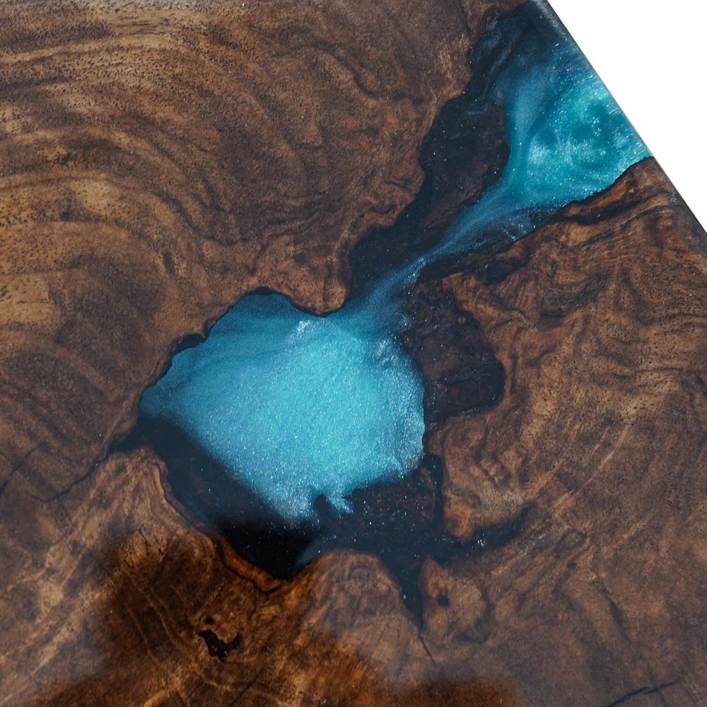 Elite Modern Rustic Design Handmade Black Walnut Epoxy Resin Table ECT-60