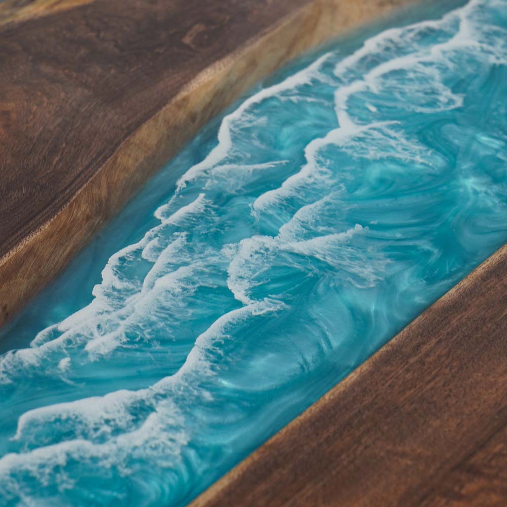 Elite Modern Rustic Design Handmade Black Walnut Epoxy Resin Table ECT-60