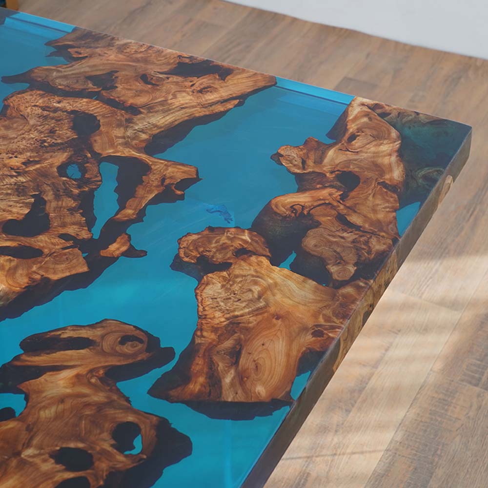 Elite Custom Cunninghamia Mississippi River Epoxy Resin Dining Table ECT-63