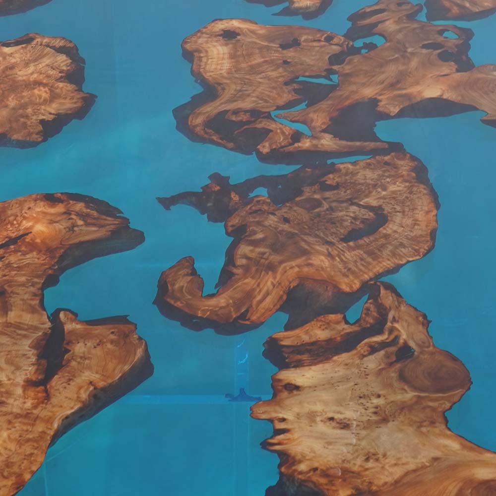 Elite Custom Cunninghamia Mississippi River Epoxy Resin Dining Table ECT-63