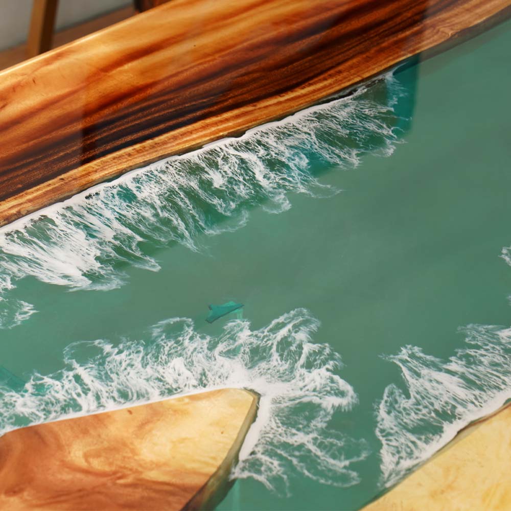 Elite Custom Weeki Wachee Kayak River Walnut Epoxy Resin Dining & Conference Table ECT-94