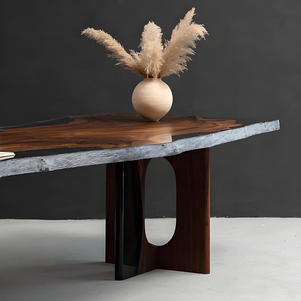 Solid Wood and Acrylic O-Shaped Ice Crystal Table Legs One-Pair ETL-21