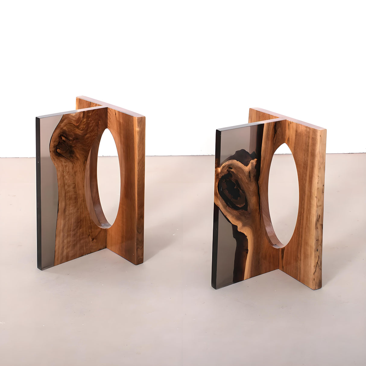 Wood Epoxy Table Legs/Table Base One-Pair ETL-23