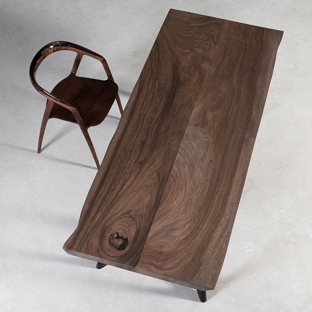 Elite Custom Black Walnut Soild Wood Slab Dining Table EWT20