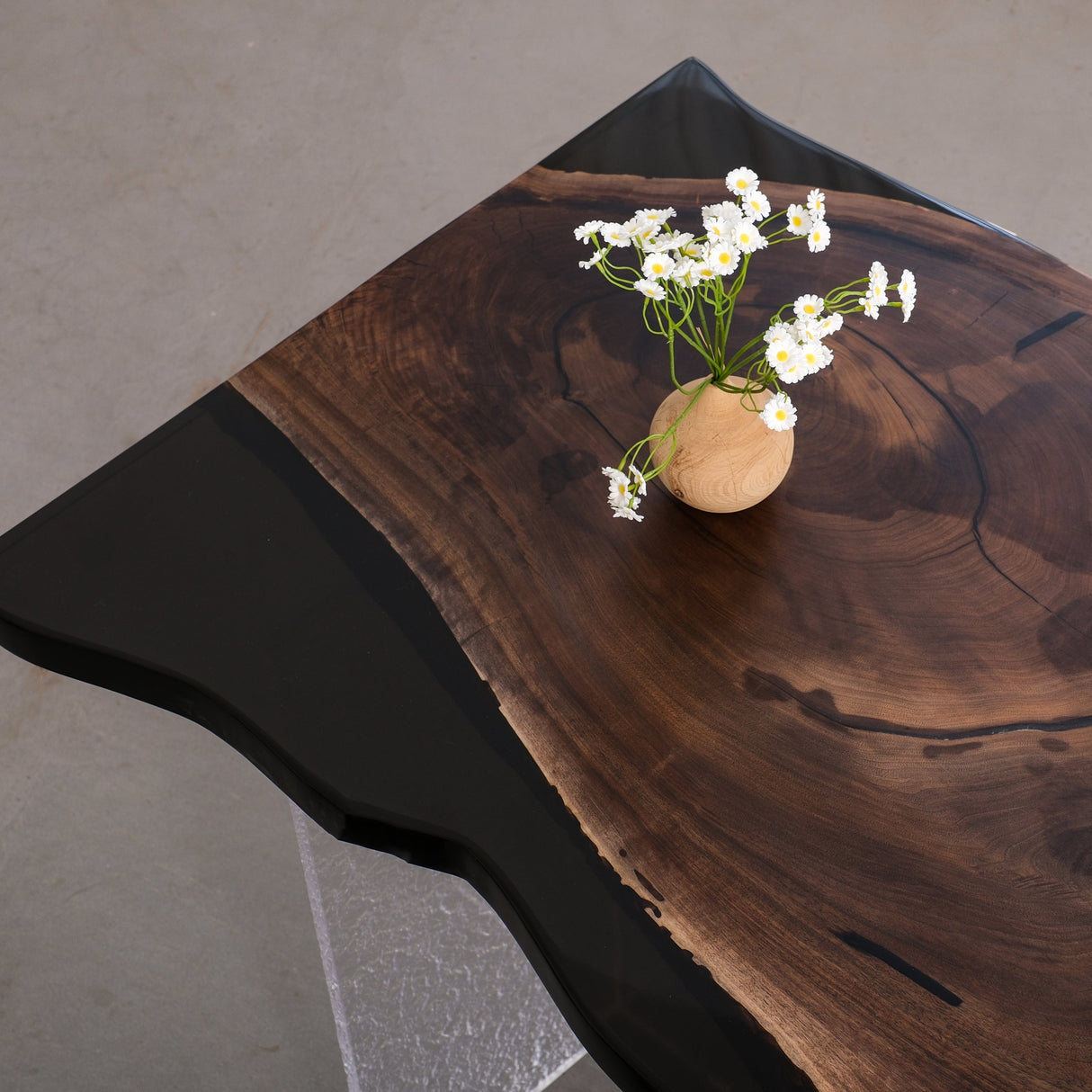 Elite Black Walnut Live Edge Epoxy Resin Table 78.74"L×31.50"W, EIT-05