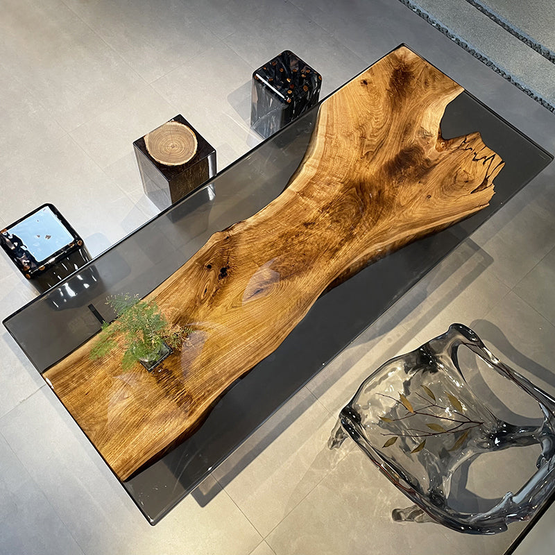 Black Walnut Table, Live Edge Table, Black Epoxy Table