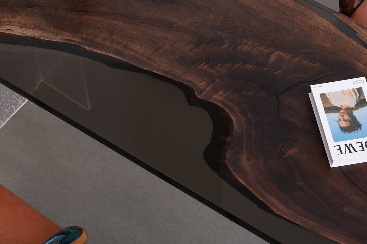 Elite Black Walnut Retangular Epoxy Resin Table 78.74"L×31.50"W, EIT-09