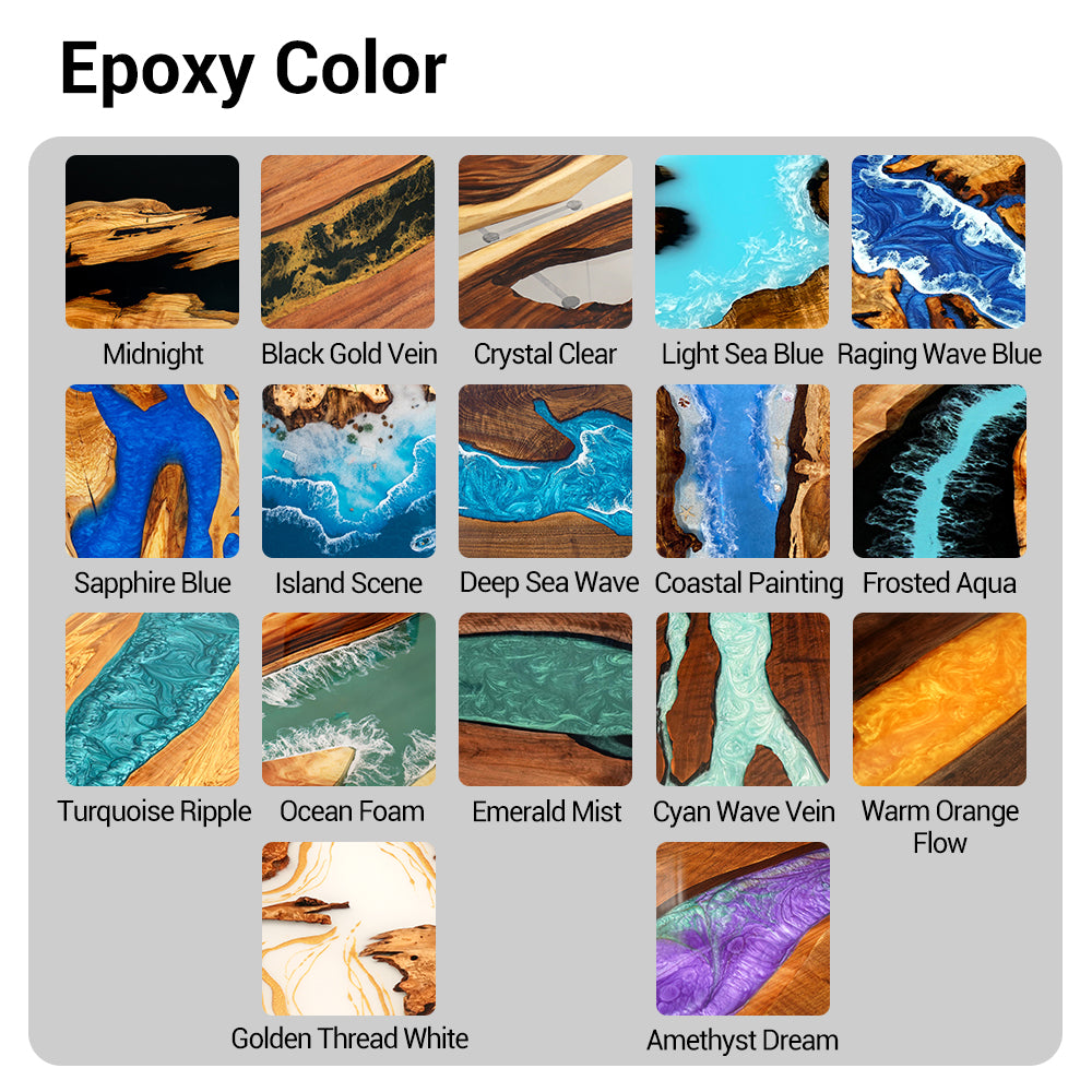 Elite Olive Wood & Emerald - Green Epoxy River Landscape Round Table ECT-44