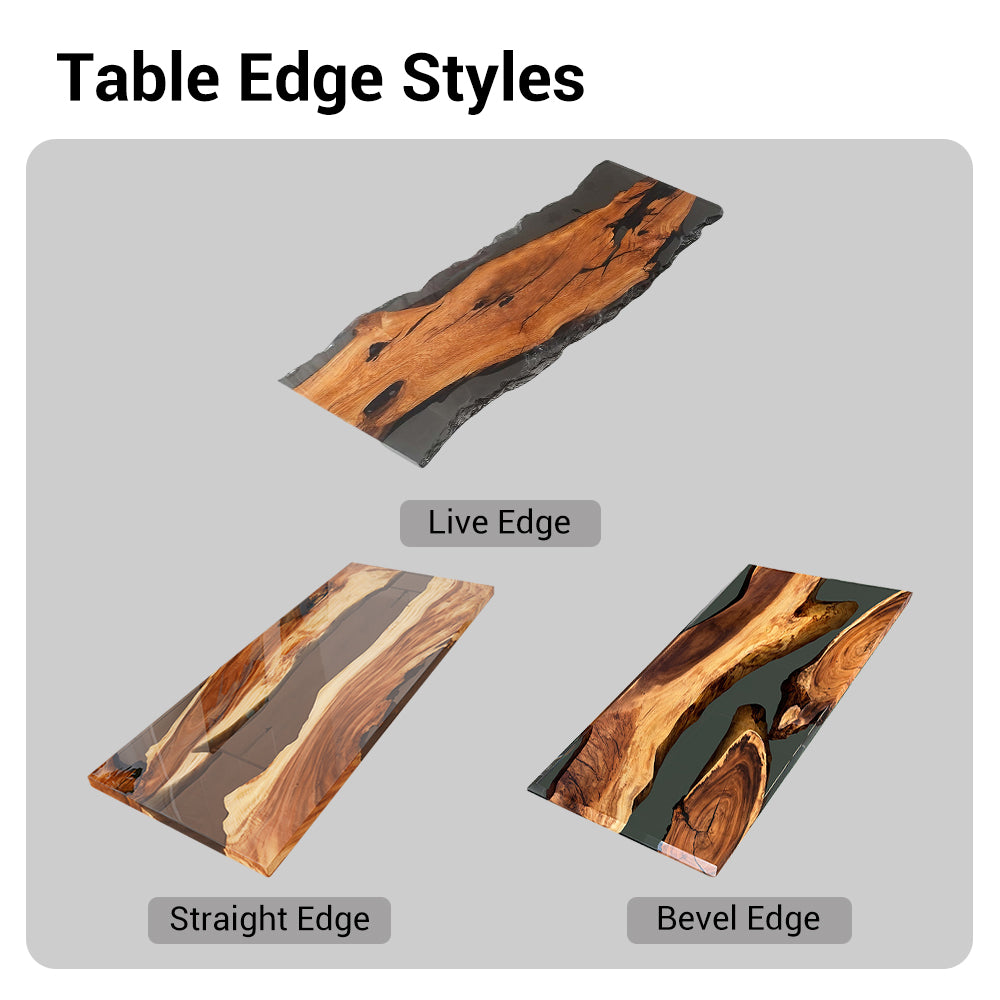 Elite Round Walnut Dining Table with Sea Wave - Inspired Resin Inlay ECT-13