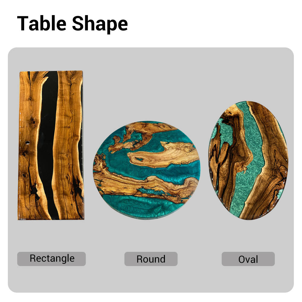 Elite Black Walnut Blue Ocean Epoxy Round Dinner Table ECT-253