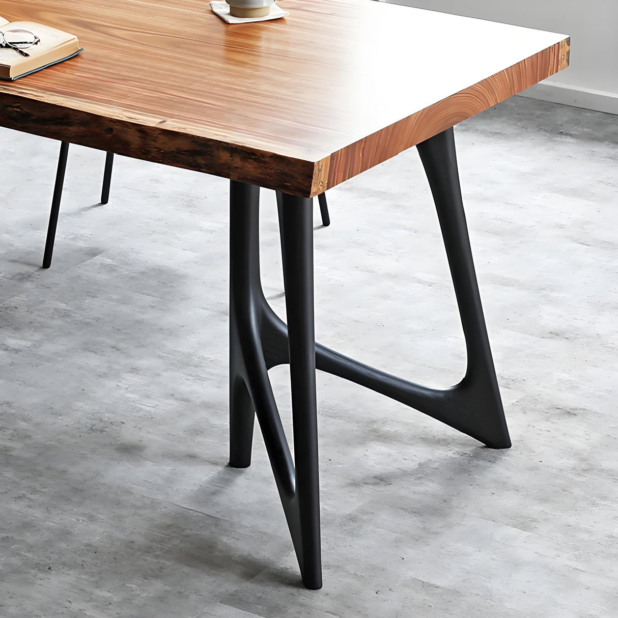 Black Wood Table Legs Butterfly One - pair ETL - 17 - Elitecustomtable