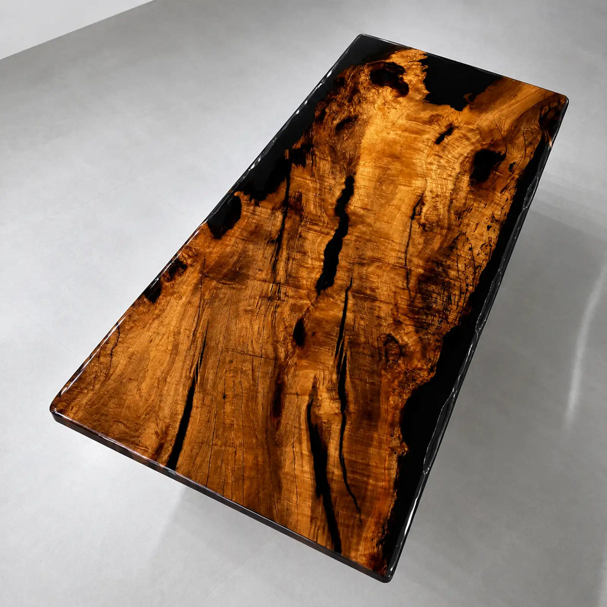 Custom Golden Camphor Black Epoxy Resin Conference Table | ECT-407