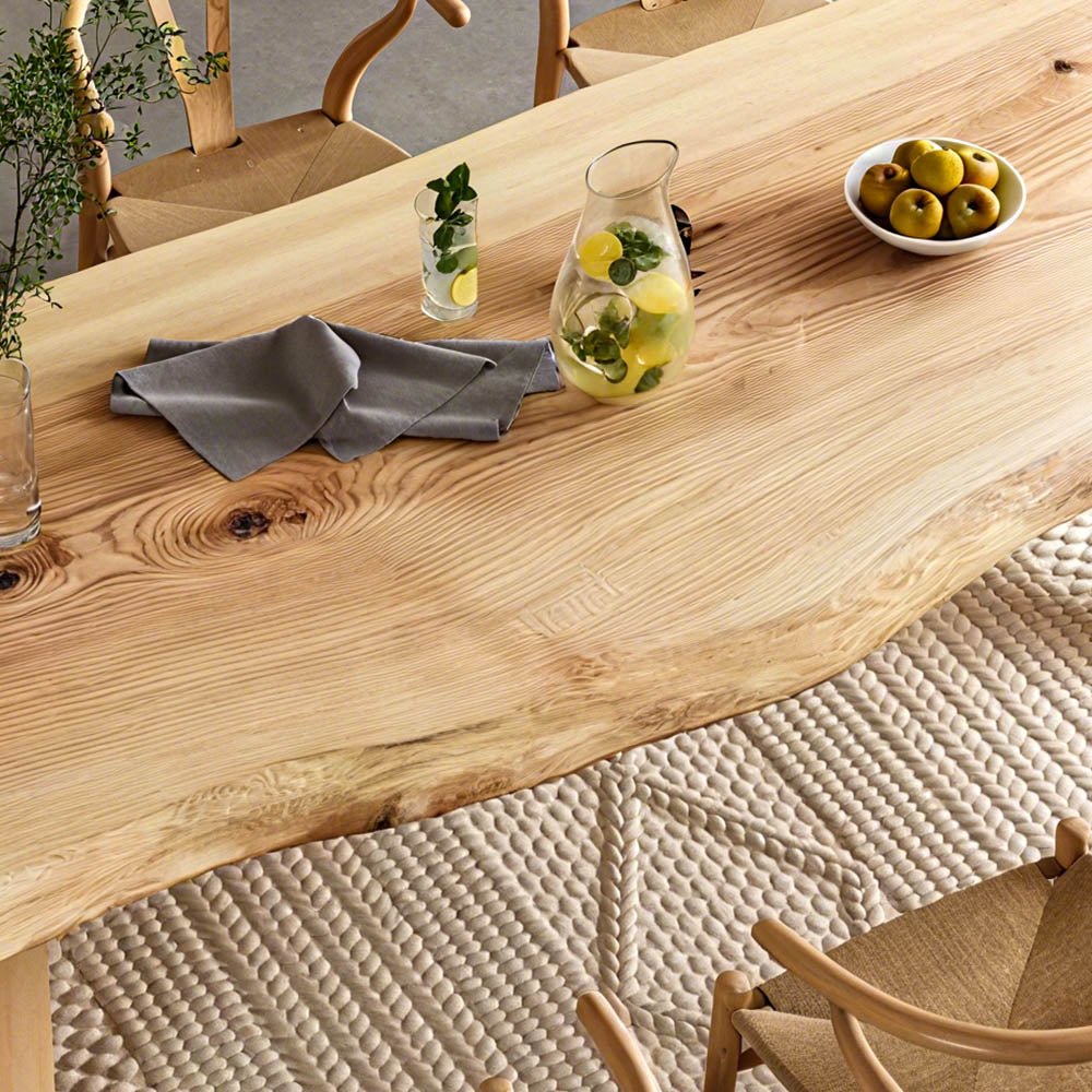 Custom Ash Wood Slab Live Edge Dining Table EWT - 04 - Elitecustomtable